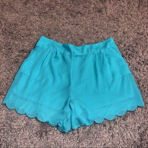 Paper bag style scalloped shorts